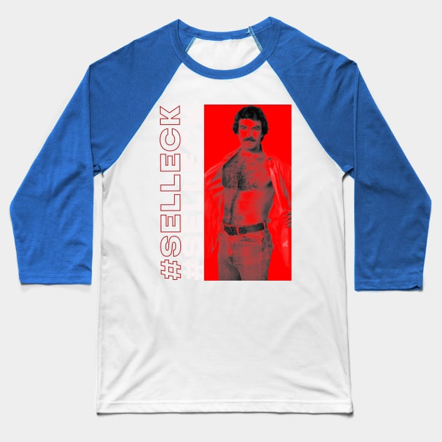 SELLECK NEGATIVE SPACE Baseball T-Shirt by MiaMagic